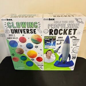 Think Box Two Educational Stem Kits -Propulsion Rocket -Glowing Universe Kit/NIB